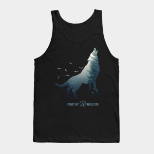 Protect Wildlife - Nature - Wolf Silhouette Tank Top